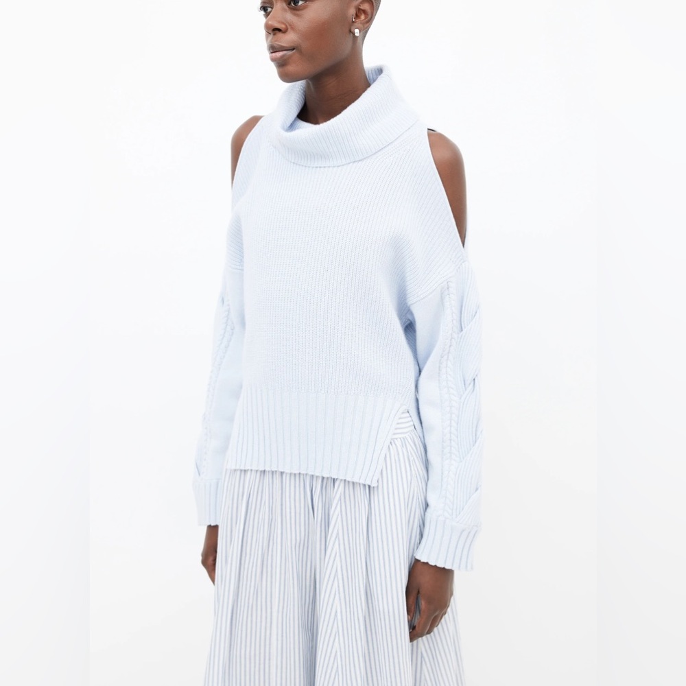 Jonathan Simkhai Chloe Open Shoulder Wool Sweater